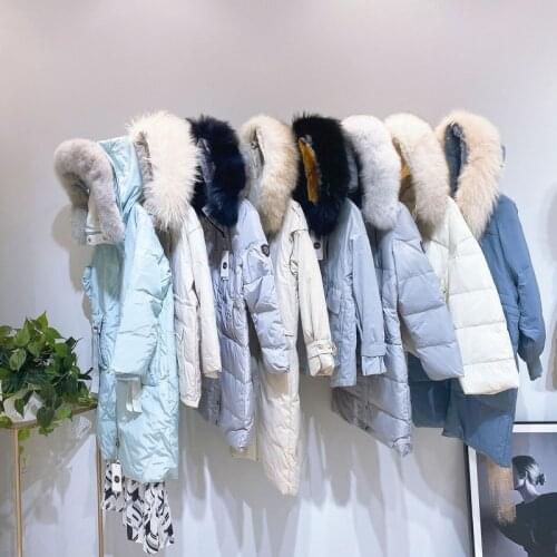 Puffer Jacket Down Jacket Fox Fur Faction Overcomes White Duck Down Thickened Cold-proof Down Jacket