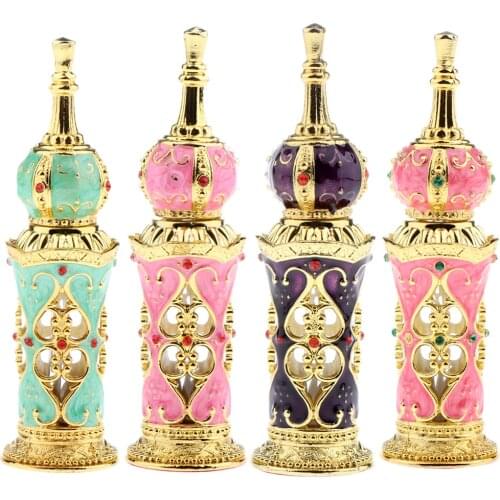 Vintage Heart Pattern Ancient Antique Empty Refillable Perfume Bottle Aqua