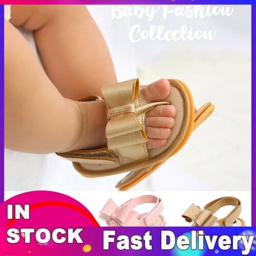 Sandals Baby Boys Girls Bow Sandals Soft Non-slip Rubber Sole Summer Flat Walking Shoes Baby Sandals Girl Shoes For 2 Year Old