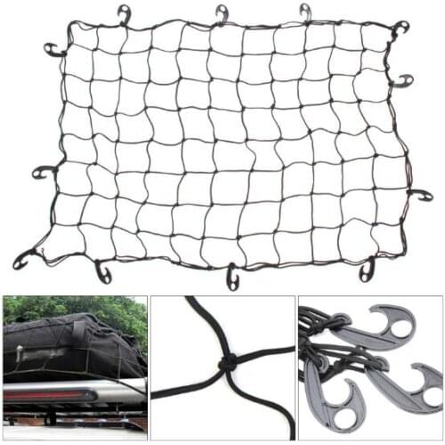 1200x900mm Car Nylon Elastic Mesh Trunk Cargo Net Storage Organizer Pocket Roof Luggage Net Rack Net Outdoor SUV Fixing Net