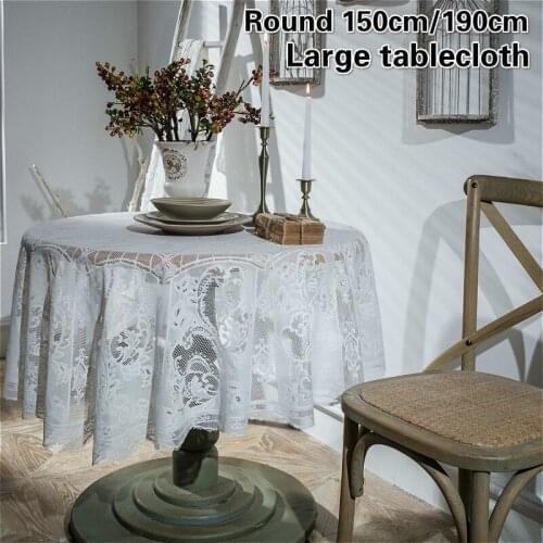 Modern Lace Embroidered Plant Pattern Large Tablecloth Dining Restaurant Round Table Cloth Banquet Party Decoration Tapete Nappe