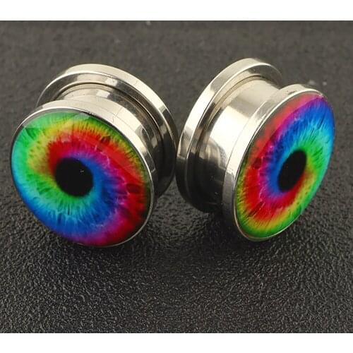 TIANCIFBYJS Logo Piercing Plug Tunnel Stainless Steel Screw Ear Stretcher Kit Earring Expander Set Wholesale Body Jewelry 5-16mm