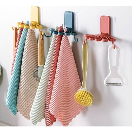 Rag Rack Towel Clip Kitchen Wall Hanging Dish Cloth Hooks Bathroom Shelf Household Accessories