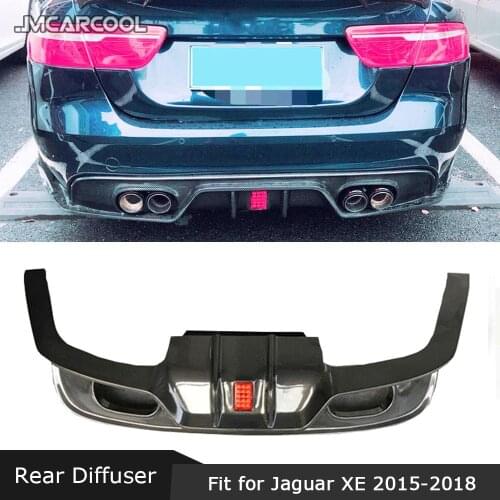 Carbon Fiber / FRP Rear Lip Diffuser With Led Lamp Fits for Jaguar XE 2015 2016 2017 2018 Bumper Guard Car Styling