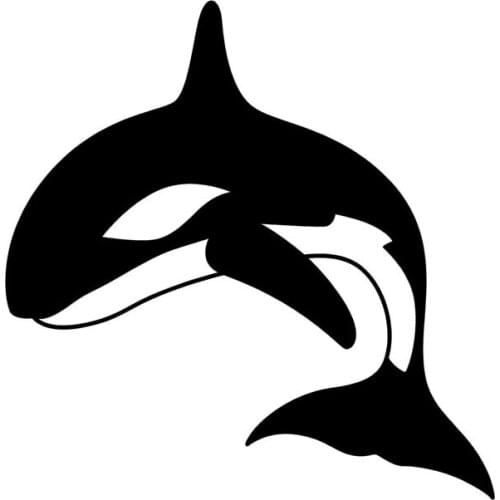 14.7cm*15cm Killer WHALE Fashion Fun Car Sticker Vinyl High-quality Decal Black Silver C11-0432