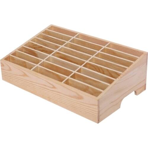 2021 New 24 Cells Multifunctional Wooden Storage Box Mobile Phone Repair Tool Organizer