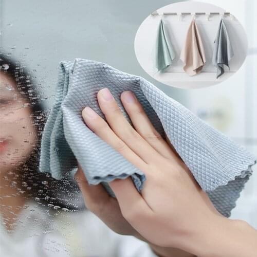 3pcs Double-faced Kitchen Towel Cleaning Cloth Window Glass Car Floor Rags Bowl Dish Ceramic Tile Wipe Duster Home Cleaning Tool