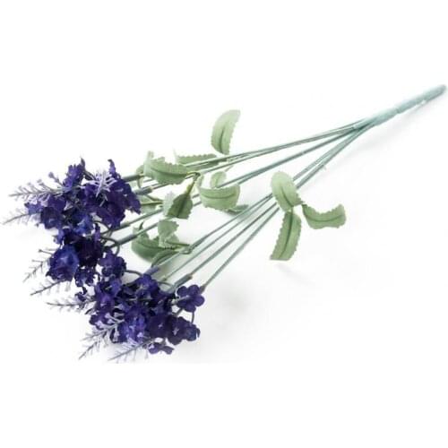 80% Hot Sale Plastic Artificial Flower Clear Texture Bright Color Artificial Lavender Plant Vivid Realistic DIY Decor For Indoor