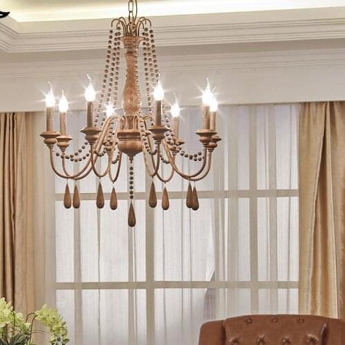 Bar 3-8 pcs Rustic metal Chandelier lighting For restaurant Dining Room Foyer Resin led candle chandelier E14 Lustres light