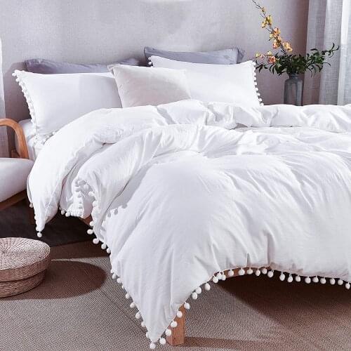 White Nordic Duvet Cover Set Bedclothes King Queen Size High Quality Bedspread Quilt Twin Size Bedding Set Bed Linens Polyester