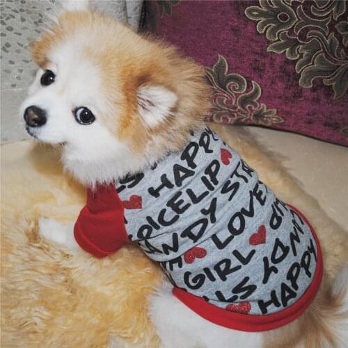 Pet Cat Dog Clothes Letter Printed Pet Sweatshirt Chihuahua Dog Shirt Puppy Cotton Dog Costumes