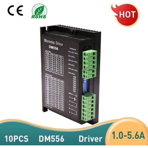 10Pcs DM556 driver Stepper motor for 57 86 Stepper Motor 2 phase 5.6AControllerDigital NEMA17 NEMA23 NEMA34Stepper motor
