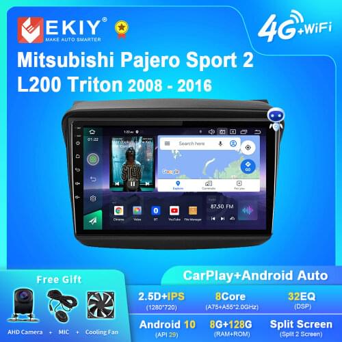 EKIY 9'' IPS DSP Android 10 Car Radio Multimedia 6G+128G For MITSUBISHI PAJERO Sport/L200/2006+ Triton/2008+ PAJERO 2010 GPS HU