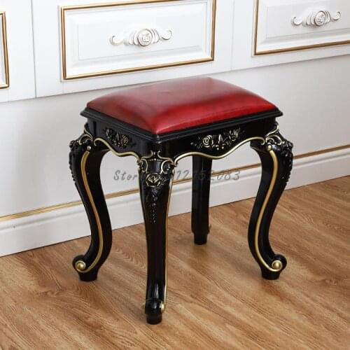 European style comb makeup stool simple cloth leather dressing table chair nail stool pastoral modern bedroom shoe changing stoo