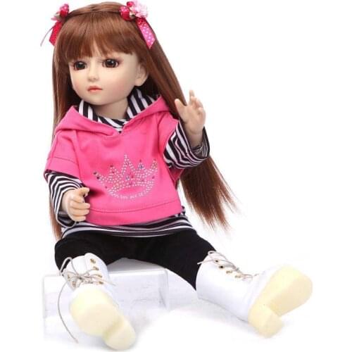 1/4 BJD Doll 45cm 18 jointed dolls Cute Princess girl doll reborn with clothing set bebe alive reborn bonecas