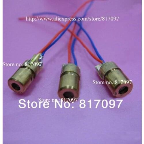 AOBO Lighting 10pcs/lot DIY laser diode DPSS 5mW red Laser module dimmable 650nm copper Diameter 6mm for laser toys laser level