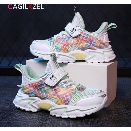 CAGILKZEL Summer Kids Sneakers Breathable Mesh Running Sport Shoes Girls Fashion Casual Children Sneakers Girls Chaussure Enfant