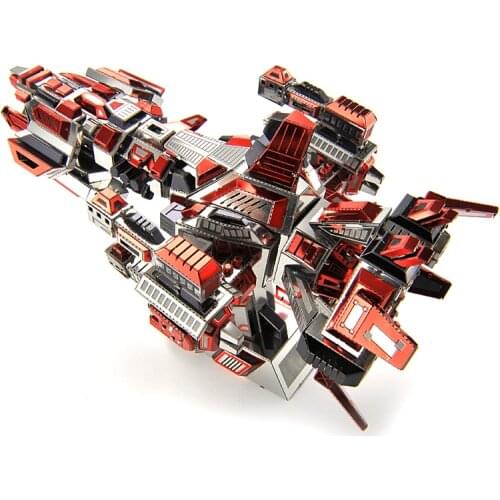 2018 Microworld Models Flaming Spaceship model DIY laser cutting Jigsaw puzzle fighter toy 3D metal Puzzle for children gift