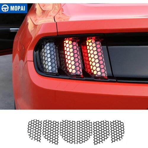 MOPAI Car Exterior Rear Tail light Lamp Honeycomb Cover Decoration Stickers for Ford Mustang 2015 Up Car Accessories Styling