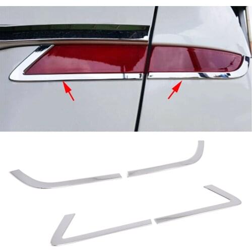 Tail Rear Fog Light Lamp Frame Box Chrome Cover For Hyundai Tucson 2019 2020 2021 Accessories Foglight Lamp Trim 2PCS