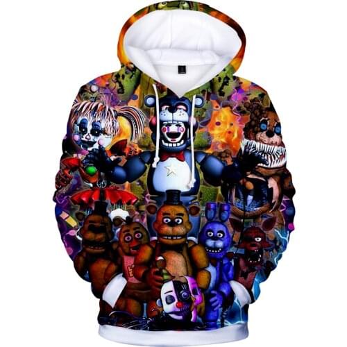 New Autumn 3D Print Five Nights at FNAF Sweatshirt For Boys School Hoodies For FNAF Costume For Teens Sport Clothes Kids Tops