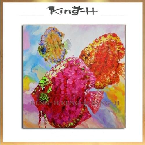 Pintura al óleo pintada a mano de dibujos animados sobre lienzo arte abstracto moderno de la pared de animales para la decoració