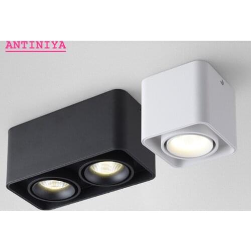 1pcs Square COB LED dimmable Downlights 10W 15W 20W 30W Surface Mounted LED Ceiling Lamps Spot Light LED Downlights AC85V-265V