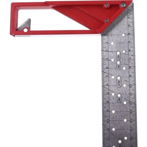 Woodworking L Square Ruler 40cm Stainless Steel Right Angle 45/90° Triangle Rule