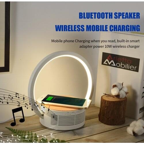 Modern led table lamp for bedroom wireless charging cell phone bluetooth Speaker bedside lamp table light wireless desk lamp led