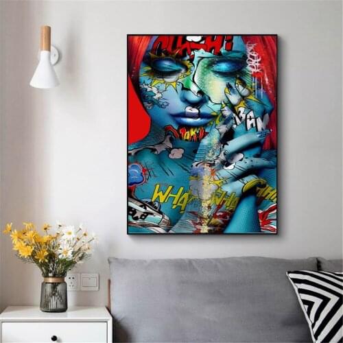 Modern Home Decoration Wall Painting Street Graffiti Sexy Woman Poster Wall Painting Bar Art Wall Decoration Poster Painting
