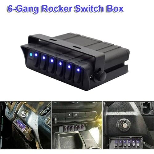 Rush Sale! 6-Gang Toggle Switch Panel Box Controller for Truck JEEP Offroad Boat RV 12V-24V Drop Shipping