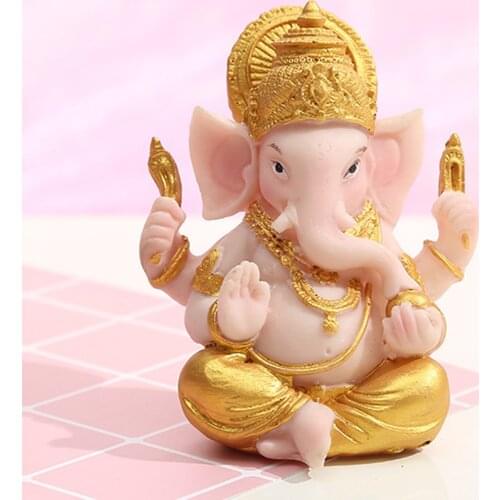Ganesha Figurine Elephant God Buddha Home Living Room Office Mandir Diwali Table Feng Shui Deco Sculpture Also for Car Dashboard
