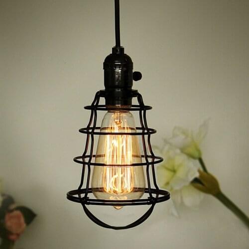 Vintage Loft Iron Cage Pendant Light For Cafe Restaurant kitchen chandelier