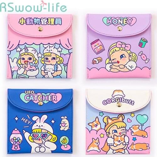 Japanese Cute Cartoon Sanitary Napkin Storage Bag Purses Reusable Bags Sanitary Pad Pouch Organizer Bag Lipstick Bag