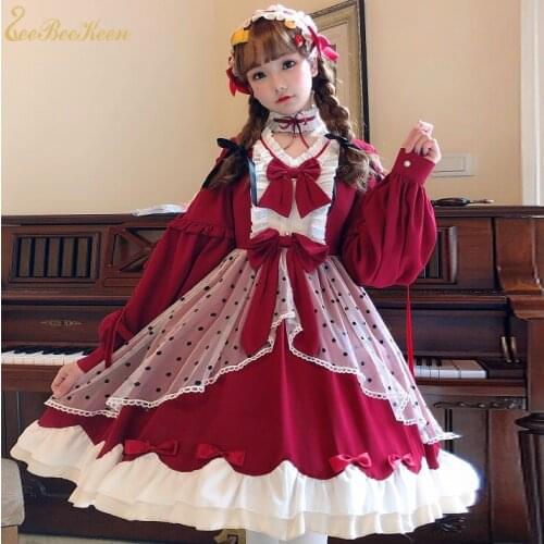 Sweet Lolita OP Dress For Girls Little Red Riding Hood Princess Dress Women Sweet Lolita Costume Adult Halloween Cosplay Costume
