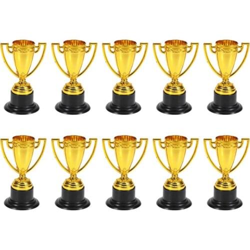 Golden Mini Award Trophy Plastic Reward Prizes Decor Kindergarten Kids Gift Awards Trophy With Black Base For Competition Games