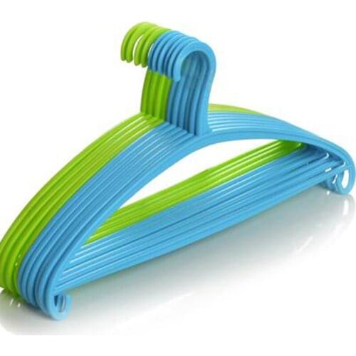 10pcs/lot 41.5cm Plastic hanger/Dry wet skid proof clothes hanger/Multifunctional shoulder less clothes hanger