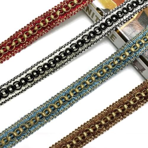 13Yards Curtain Lace Trim Ribbon 2cm Wide 8 Shape DIY accessories Braided Lace for Sofa Cushion Pillow Clothing Decoration