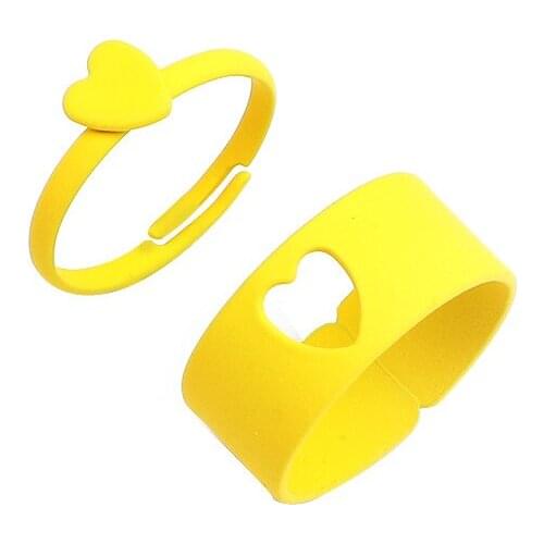 2 Piece/set Ins Candy Coated Love Heart Knuckle Minimalism Finger Piercing Rings Trendy Korean Fashion Women Party Jewelry