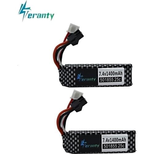 7.4v Lipo Battery for Water Gun 2S 7.4V 1400mAh 501855 battery for Mini Airsoft BB Air Pistol Electric Toys Guns Parts 2Pcs/SETS