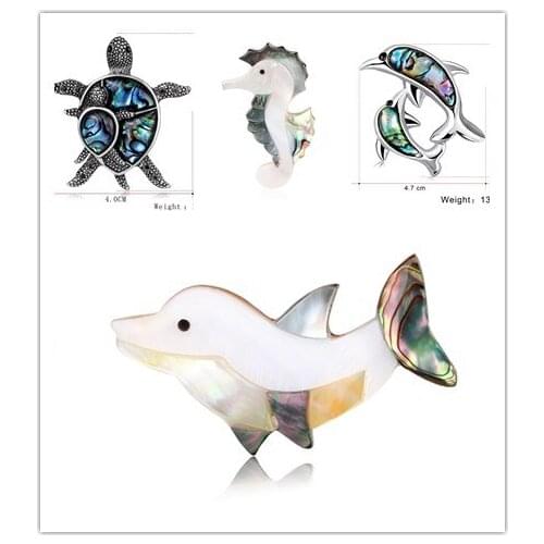 HOSENG Fashionable Upscale Banquet Natural Abalone Shell Animals Brooch Sea Animals Jewelry Brooch Accessories Gifts Sea Turtle