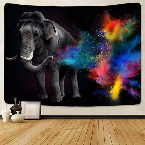 Indian elephant god home decoration tapestry psychedelic scene wall hanging Bohemian decorated Mandala Hippie yoga mat