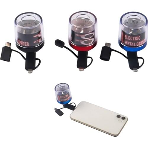 2 Type USB Interface Automatic Herbal Tobacco Grinder Shredder Weed Accessories Herb Grinder Grind Spice Mills Crusher for Phone