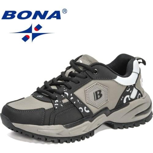 BONA 2021 New Designers Action Leather Running Shoes Men Trendy Sneakers Lightweight Man Sport Shoes Jogging Footwear Mansculino