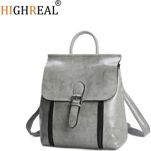 Fashion Zipper Genuine Leather Women Backpacks for Teenage Girls Ladies Pocket School Bags Supplies Female Mochila Escolar