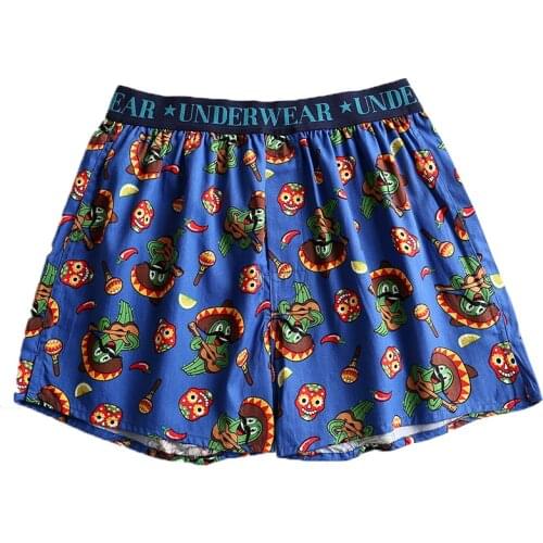 3pcs Summer Homewear Oversized Shorts Boxers for Mens Casual Print Underwear Male Cotton Elastic Waist Underpants Cuecas Panties