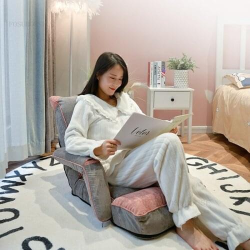 Living Room Lazy Single Sofa Hotel Cafe Tatami Seat Chair Bedroom Small Apartment Back Armchair Dormitory Study Reading Recliner