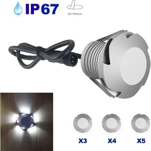 20pcs/lot Underground Light IP67 Outdoor Landscape Lighting 12V 3W LED Recessed Spot Light Patio Pavers Floor Deck Stair Lamps
