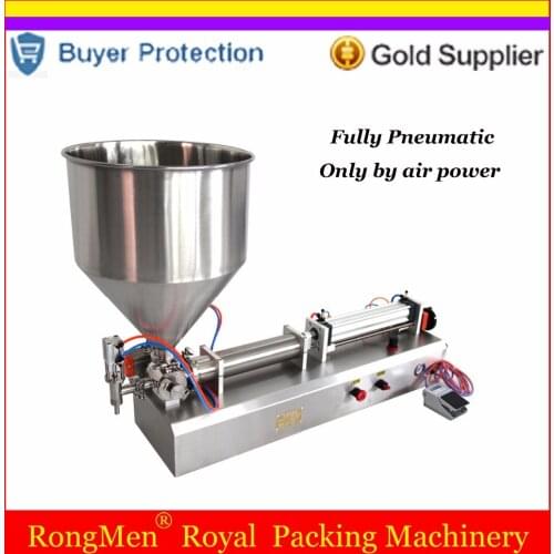 Fully Pneumatic Paste Filling Machine Pneumatic With Single Cylinder Piston Shampoo Cream Sauce Lotion Oil Filler Free Shipping