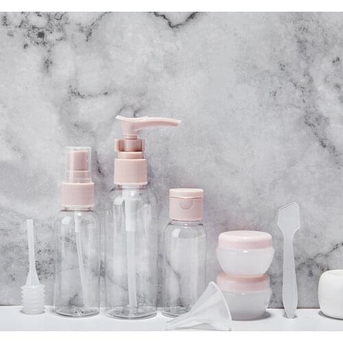 7 Pcs/Set Travel Mini Makeup Cosmetic Face Cream Pot Bottles Plastic Transparent Empty Eyeshadow Make Up Container Bottle